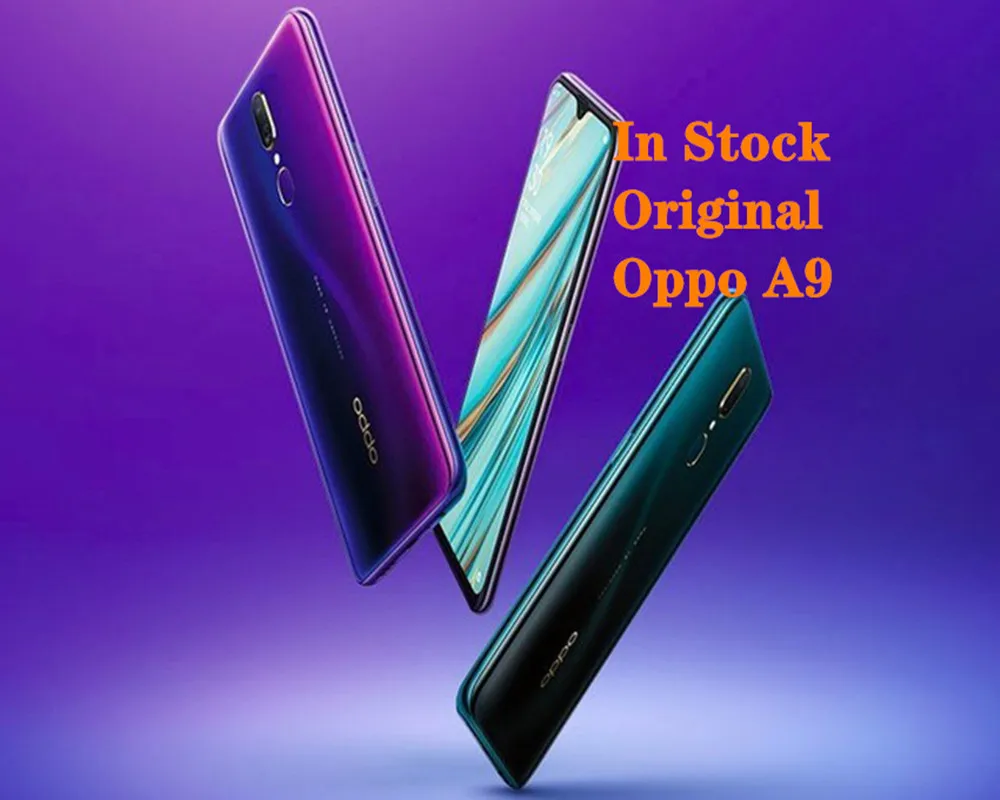 Мобильный телефон OPPO A9, Android 8,1, четыре ядра, 6,53 дюймов, 6+ 128G, мобильный телефон с отпечатком пальца, 16 МП, 3D корпус, 4020 мАч