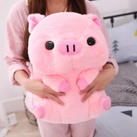 pink sitting pig big head piggy stuffed doll kids huggable animal soft pack plush toy kids sleeping companion appeasing plushie