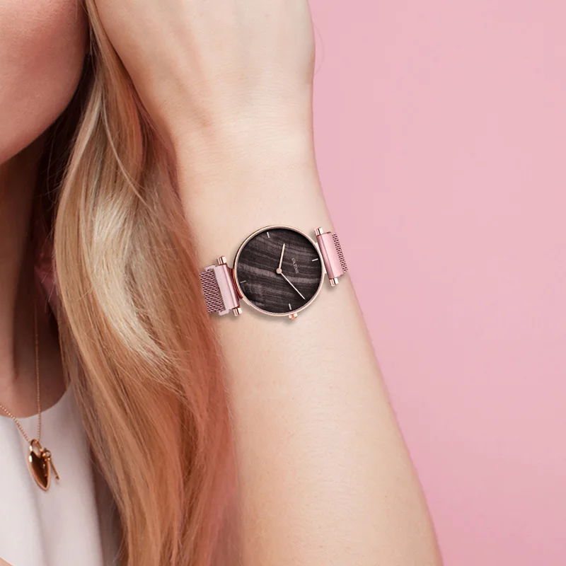 

Women Watch Colorful Gradient Dial Quartz Watch with Alloy Mesh Strap Casual Watch for Women Girls K2