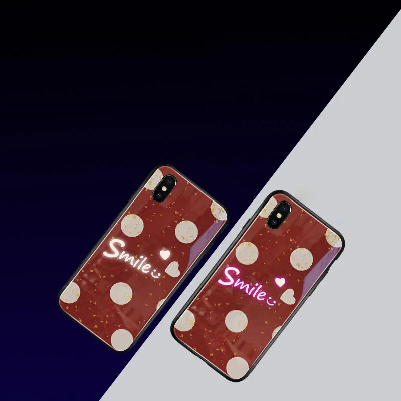 Умный светодиодный светящийся чехол для телефона iphone 11 Pro Max с милым рисунком