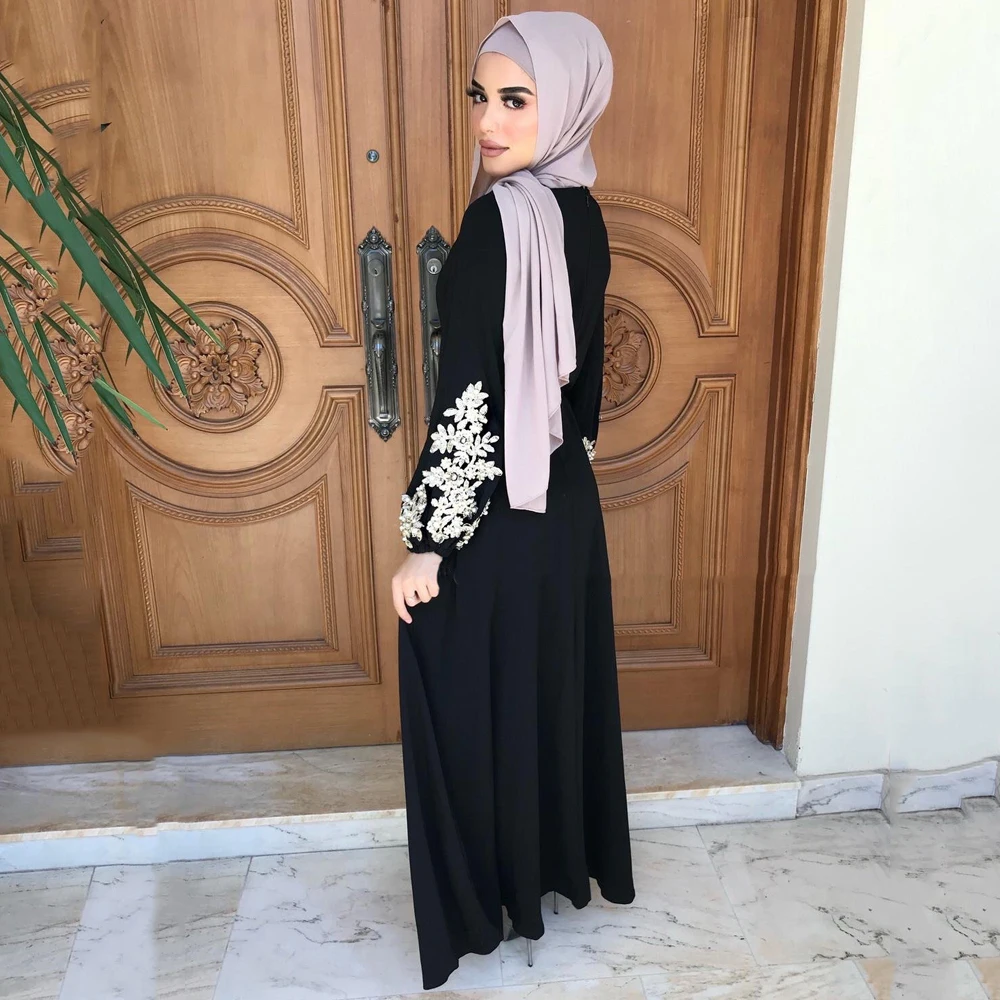 

MD Abaya Dubai Women Turkey Muslim Hijab Dress Kaftan Caftan Marocain Bangladesh Islam Clothing Beaded Gowns Robe Musulman 2020