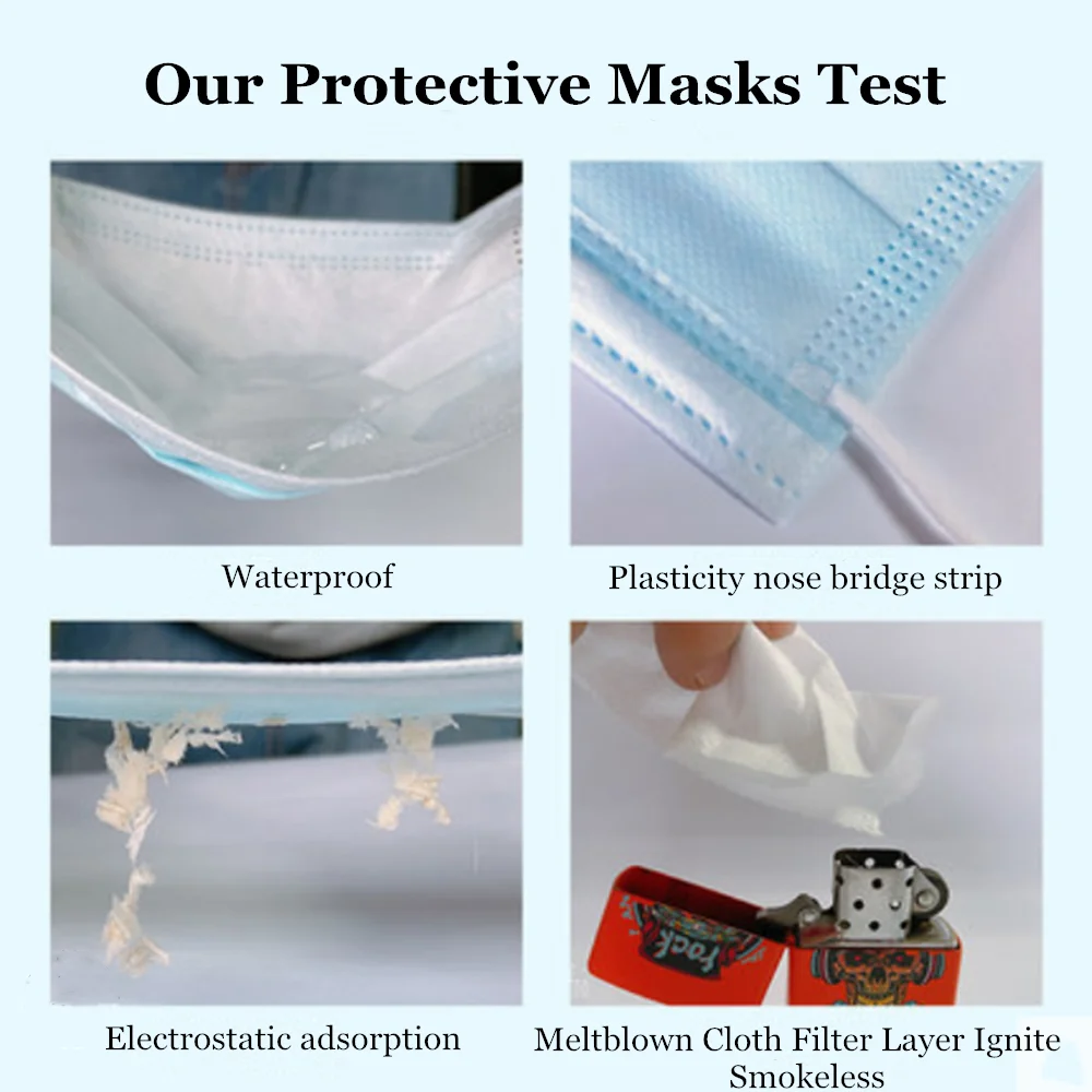 

200Pcs 20Bags Anti-Bacterial Safe Disposable Medical Surgical Face Mask Hospital Doctor Protection Mouth Mask 3 Layer Filtration