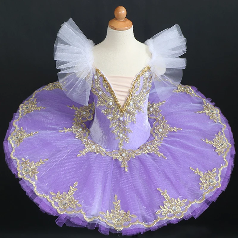 

Pureple blue Professional Ballet Tutu Child Kids Girls Adulto Swan Lake Dress Women Pancake Tutu Ballerina Dance Costumes Party