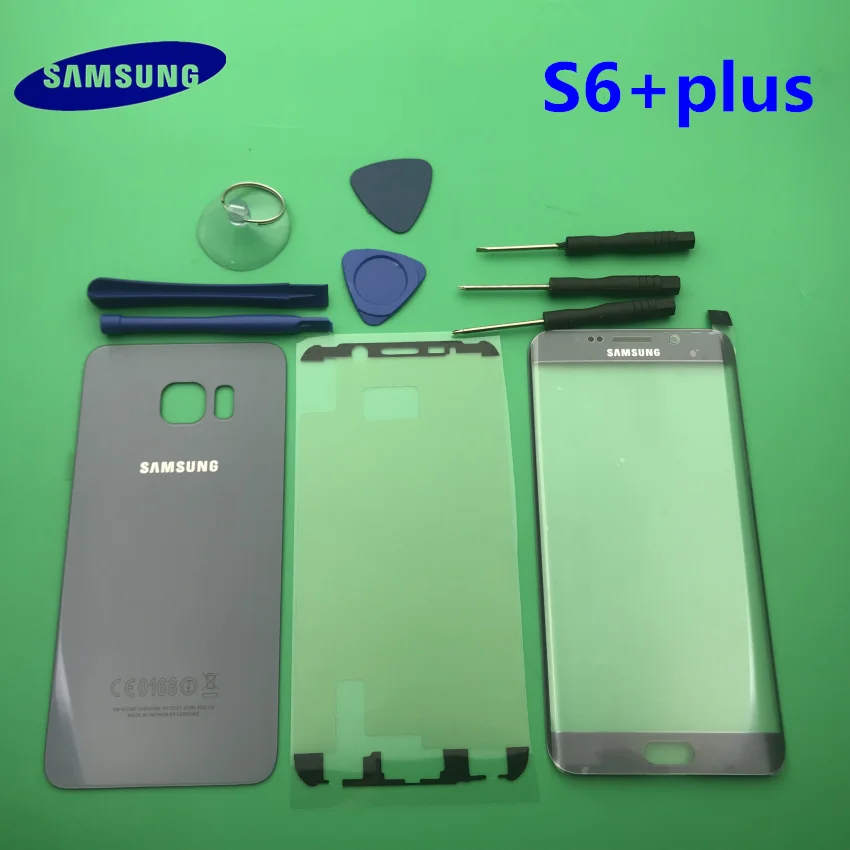 

Original For Samsung Galaxy s6 plus G928 G928F G9280 Housing Back Glass Phone Rear Cover Battery Door+front glass lens With Logo