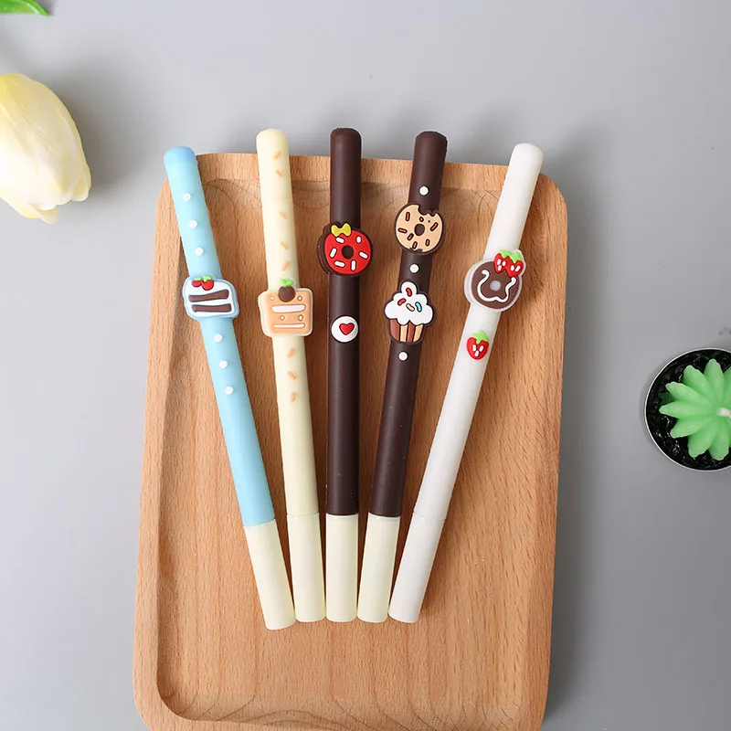 

1pc Kawaii Chocolate Bar Shape Gel Pen 0.5mm Black Ink Creative Design Signature Pens School Stationery Writing Supplies
