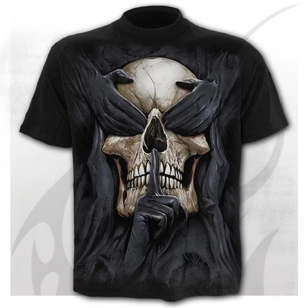 

Scary Skull Men's Punk 3d Shirts Summer Fashion O-Neck Tops T-Shirt Boys Clothes Oversize Streetwear