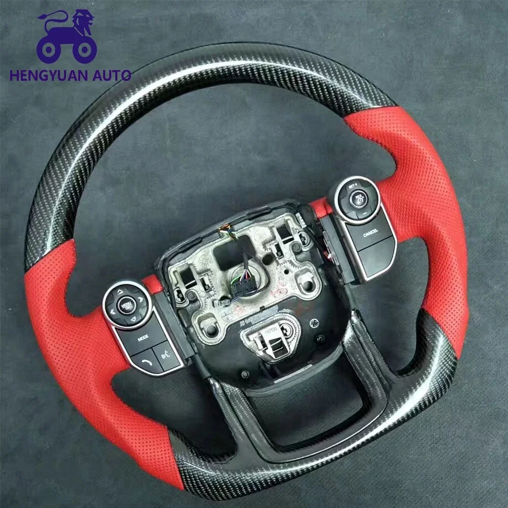 

Red Perforated Leather Carbon Fiber Car Interior Steering Wheel For Sale