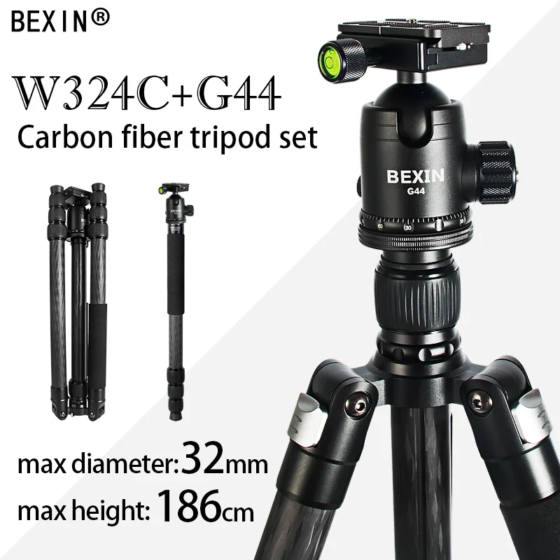 Профессиональный легкий штатив BEXIN из углеродного волокна для путешествий dslr монопод для камеры с тяжелой шаровой головкой