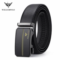 williampolo brand genuine leather belt man mens belt cow man belts fashion automatic buckle belts for men leather designer
