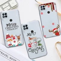 merry christmas elk santa claus phone case transparent for xiaomi redmi note 8 9 10 11 t lite pro ultra mix 4 k40