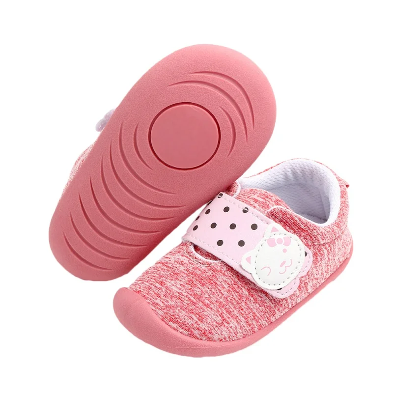 

Spring Newborn Baby Girl First Walker Shoes Dots Soft Cotton Toddler Crib Infant Little Sole Anti-slip Children Shoes 6-24M