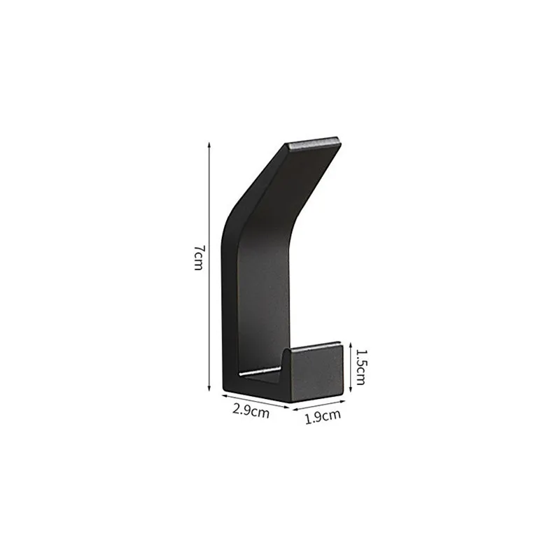 

5Pcs/Set Black Robe Hook Wall Mount Towel Hook for Bathroom Coat Hook Rustproof Double Hooks Clothes Hanger for Kitchen Hardware