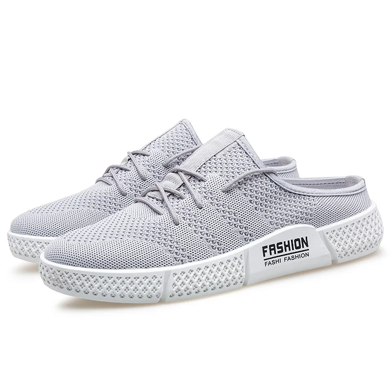 

Men's summer casual men's youth tide all-match single-step non-heeled shoes half-drag lazy shoes Peas shoes