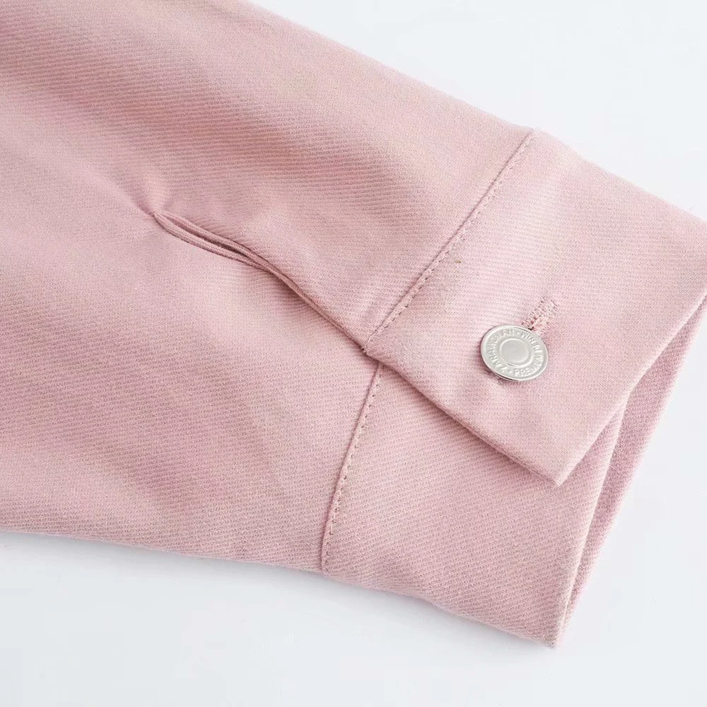 

Spring and Autumn Denim Shirt Women's Loose Feeling All-match Pockets Pure Color Ice Silk Long Sleeve Cardigan Jacket