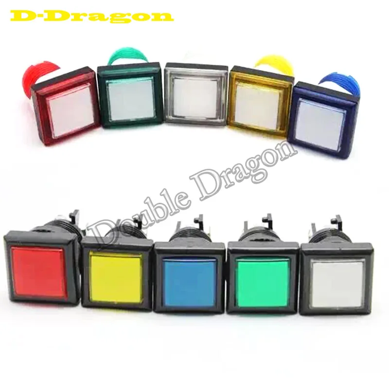 33 мм квадратный Аркады Кнопка светодиодный светодиодной подсветкой кнопка с