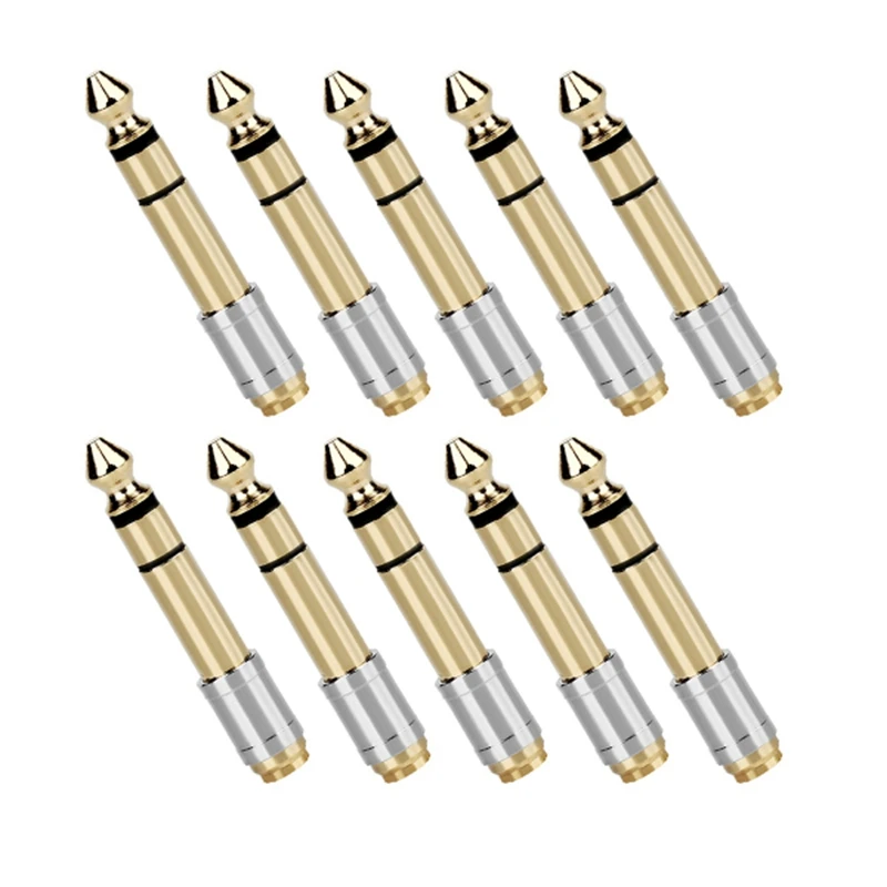 

10 шт./упаковка, штекер для наушников 6,35-3,5 мм