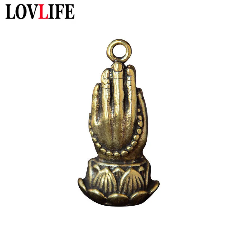 Медные складные подвески Будды в виде рук украшения для буддистских ключей на