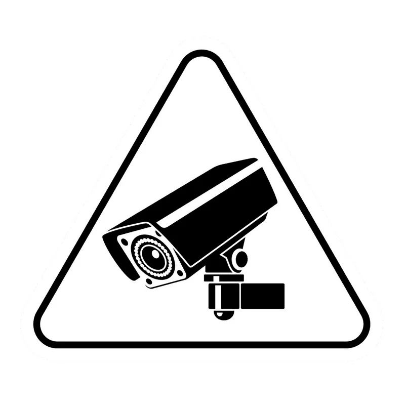13 4 см * 11 8 Модные босоножки CCTV Предупреждение знак Камера инструмент черный