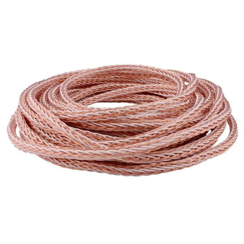 

AHSY Per Meter HIFI 8TC 7N OCC Pure Copper Speaker Cable Hi-End Audio Speaker Wire Loudspeaker Cable