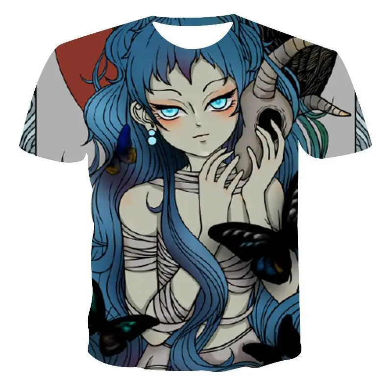 

New Style T -Shirt Men'S Breathable High Quality Men'S T-Shirt Ladies Short Sleeve Red Eyeball 3d Printing Men'S T-Shirt Fashion