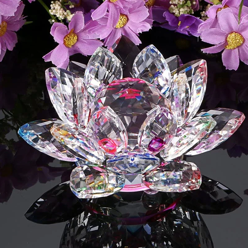 

Резная стеклянная кварцевая молитва в виде цветка лотоса, 80 мм