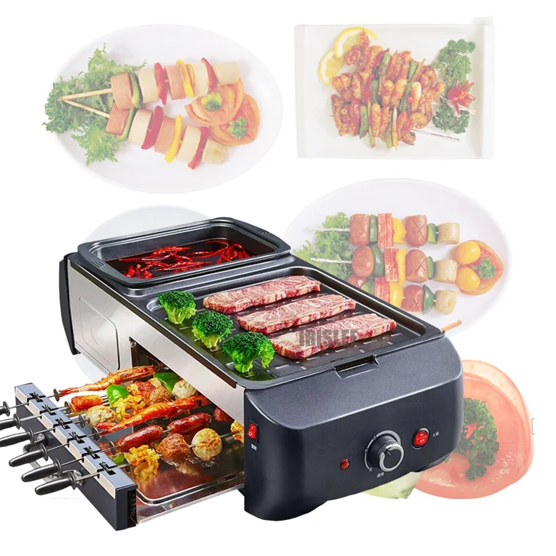 

Многофункциональный Электрический гриль, для выпечки, для барбекю, бытовой, с антипригарным покрытием