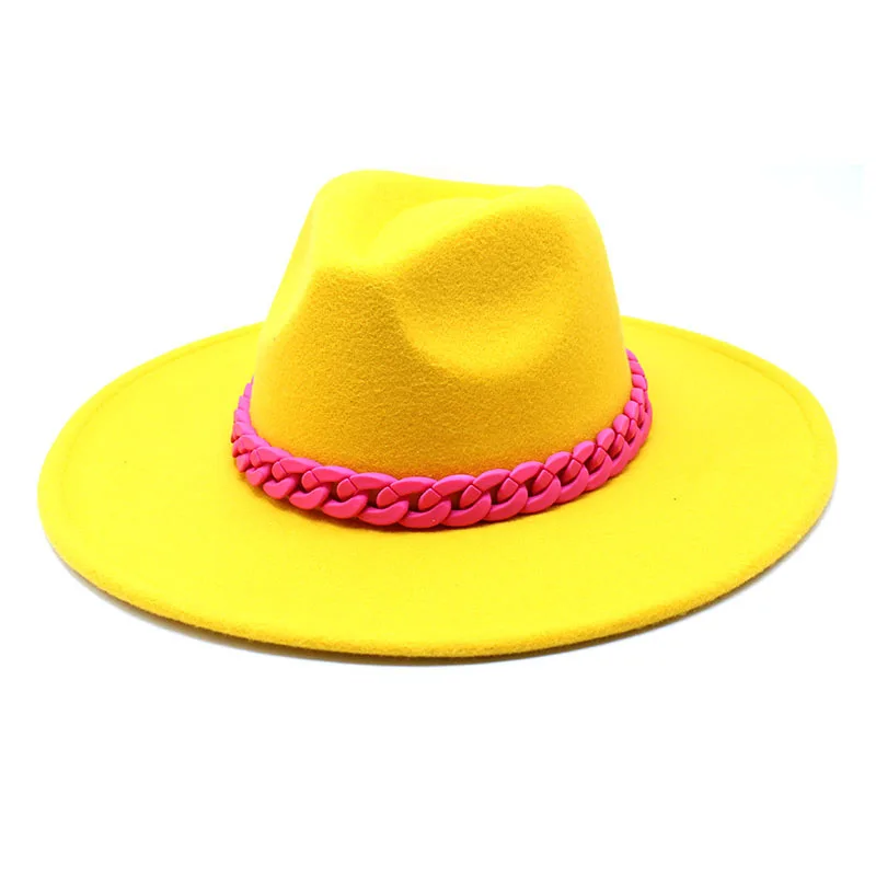 Шляпка-федора для вечерние и женщин зимняя фетровая шляпа белая красная розовая 8