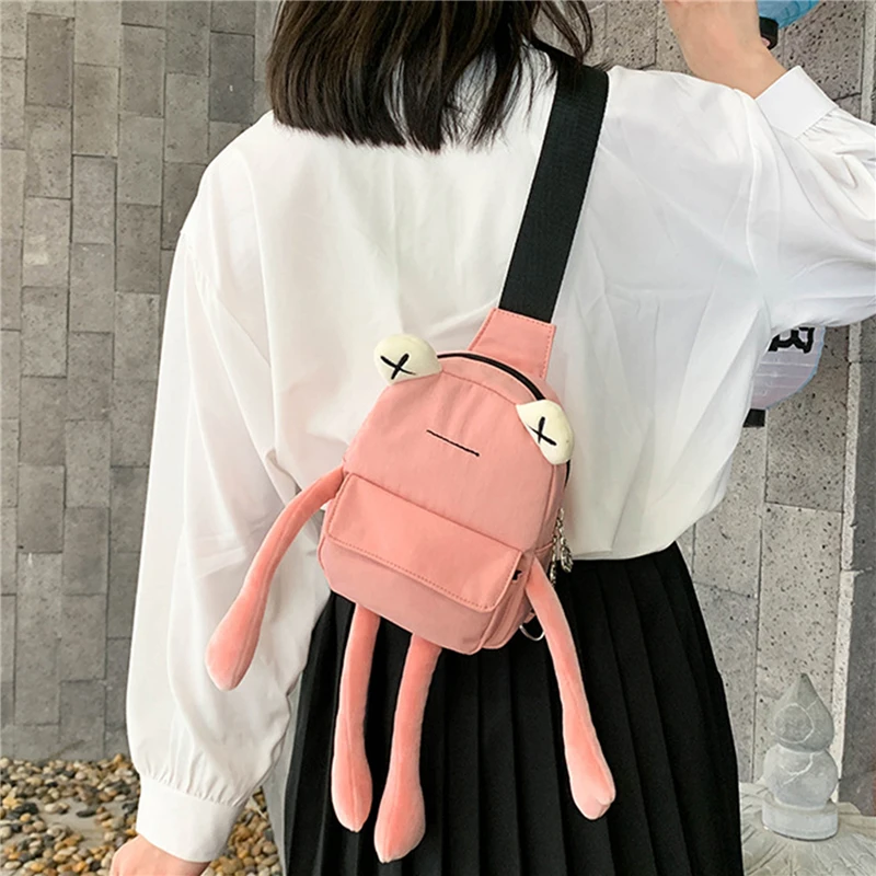 new personality girl small bag tide cartoon cute frog casual messenger bag chest unisex shoulder crossbody women bag wholesale free global shipping