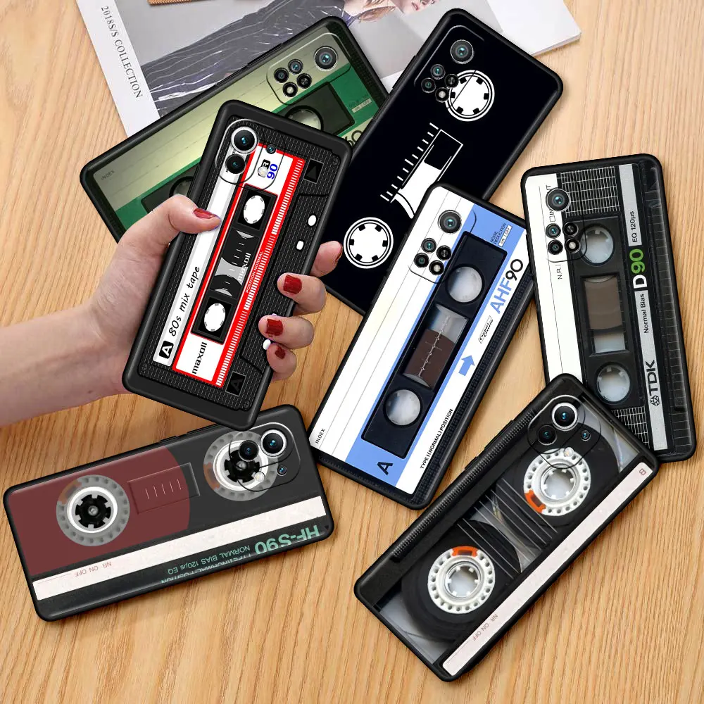 

Soft Case For Xiaomi Poco X3 NFC M3 F1 Phone Cover For Mi 11 Lite 10T Pro 9T CC9 CC9E 10TLite Note 10Lite Retro Cassette Tape