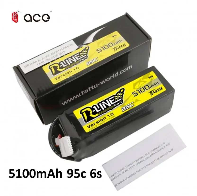 

Gens Ace Tattu R-Line 1,0 22,2 V 5100mah 6S 95C FPV Lipo батарея для RC FPV Racing Drone Quadcopter