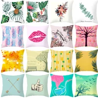 plant flower printing cushion cover car sofa cushion cover polyester pillow cover home decoration throw pillows cover 45x45cm