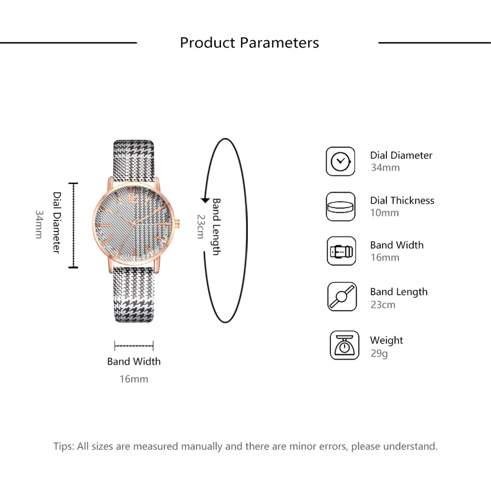 

Ladies Watch Simple Retro Small Watch Fashion Couple Watch Multicolor Valentine's Day Gift Bracelet Watch Set Reloj mujer 6*