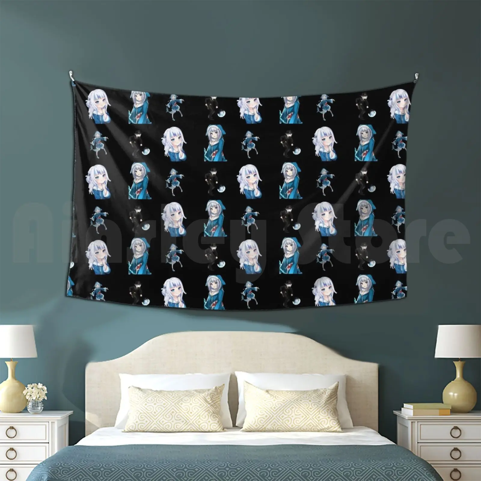 

Gawr Gura Funny Pack Tapestry Living Room Bedroom Hololive Vtuber Gawr Gura Virtual Youtuber Anime Hololive Gura
