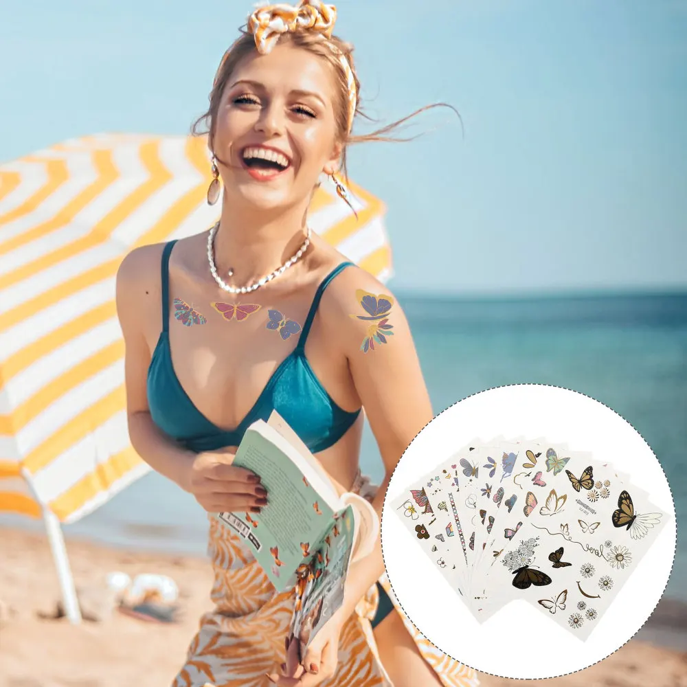 

10pcs Temporary Tattoos Stickers Tattoos Stickers Butterflies Design Stickers