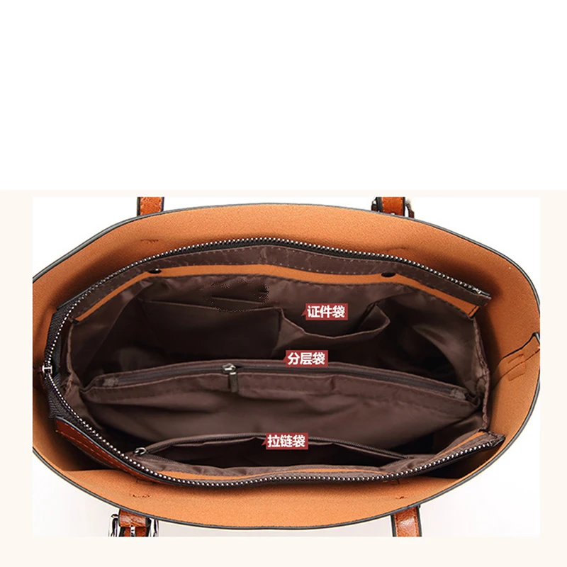 

Girls Leather Handbags 2021 Women Oil wax Causal Totes Bag Luxury Lady's Hand Bags With Purse Pocket Women Large messenger bag