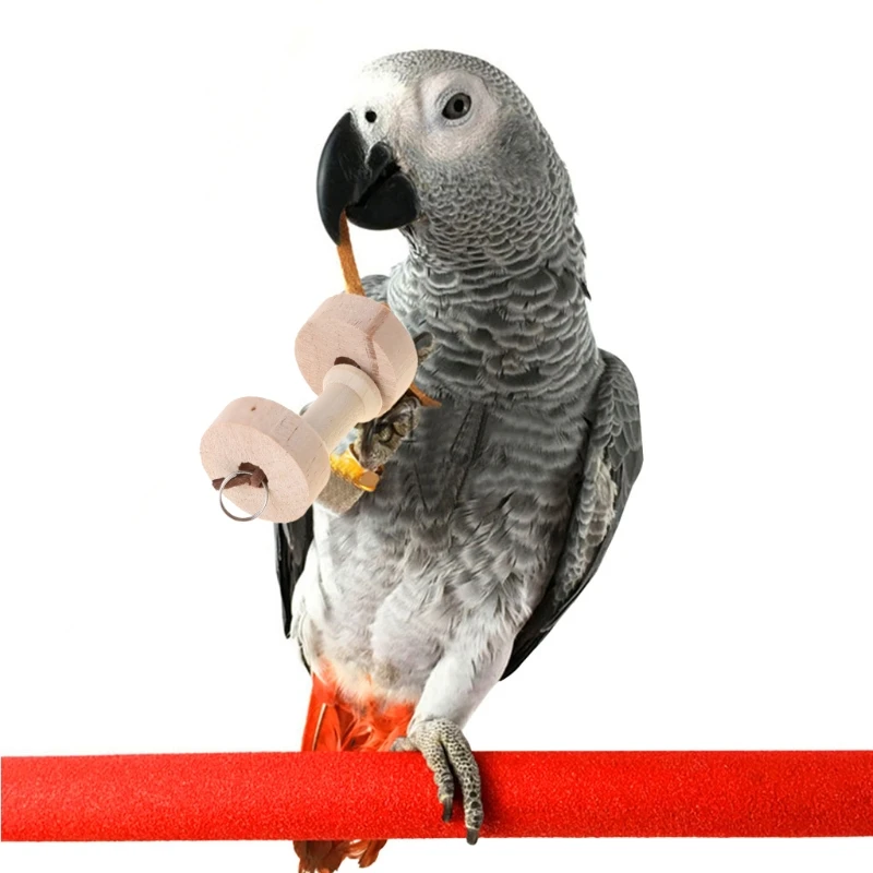 Попугай Птицы гантели жевательные игрушки Дерево для попугая Cockatiel забавная