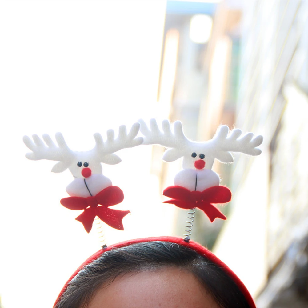 Милая Рождественская повязка на голову с оленьими ушами и Рогами Санта-Клауса