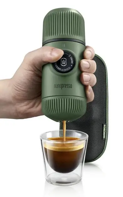Green Case XEOLEO WACACO Nanopresso Кофеварка 18 бар портативная ручная кофемашина наружный дорожный Ручной пресс порошок/капсульный кофе 80 мл - Цвет: Green Case
