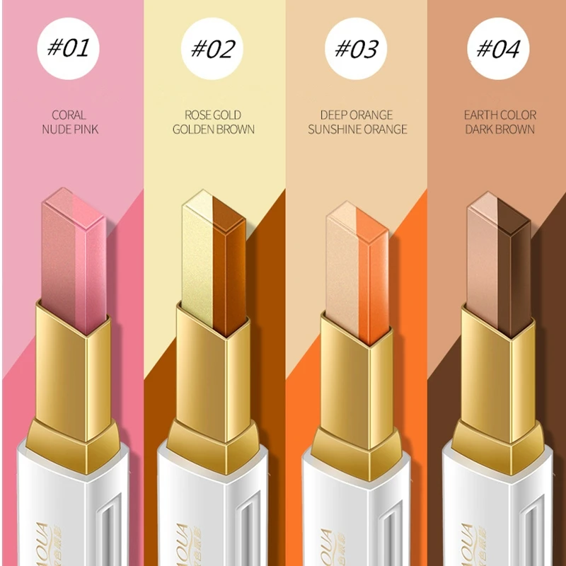 тени матовые Век два-Цвет глиттер для век легко окрашенные прочный Макияж