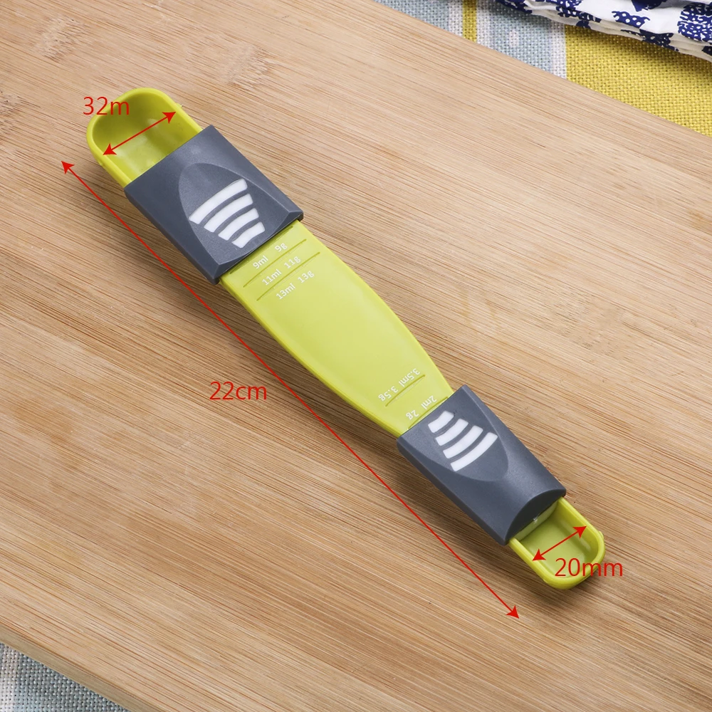 

Adjustable Measuring Spoon Scale Drinking Baking Spoons Plastic Food Thickening Double End Eight Stalls Kitchen Measure Tools