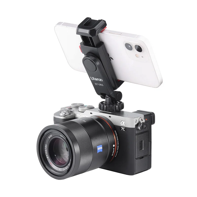 ulanzi st 06s 360°rotatable phone holder vertical shooting phone mount tripod mount with cold shoe phone clip clamp vlog video free global shippi