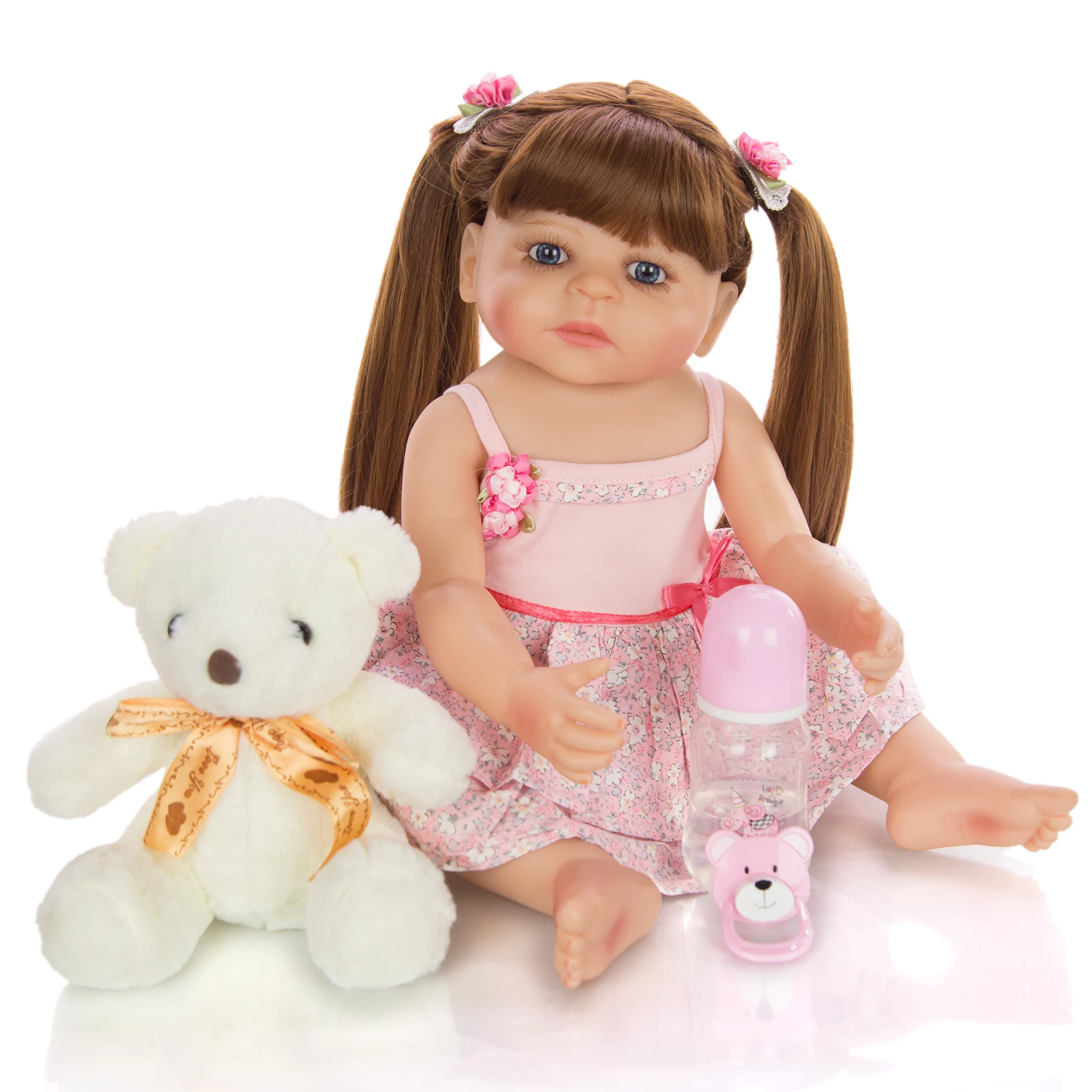55 cm Silicone Full Body Reborn Doll For Wholesale Lifelike Baby Toy Gift Waterproof Kid Birthday Present Early Education | Игрушки и