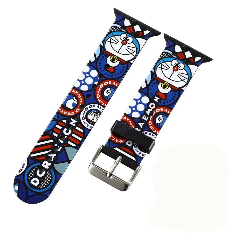 Силиконовый ремешок Doraemon для Iwatch 1 2 3 сменный Браслет с мультяшным изображением