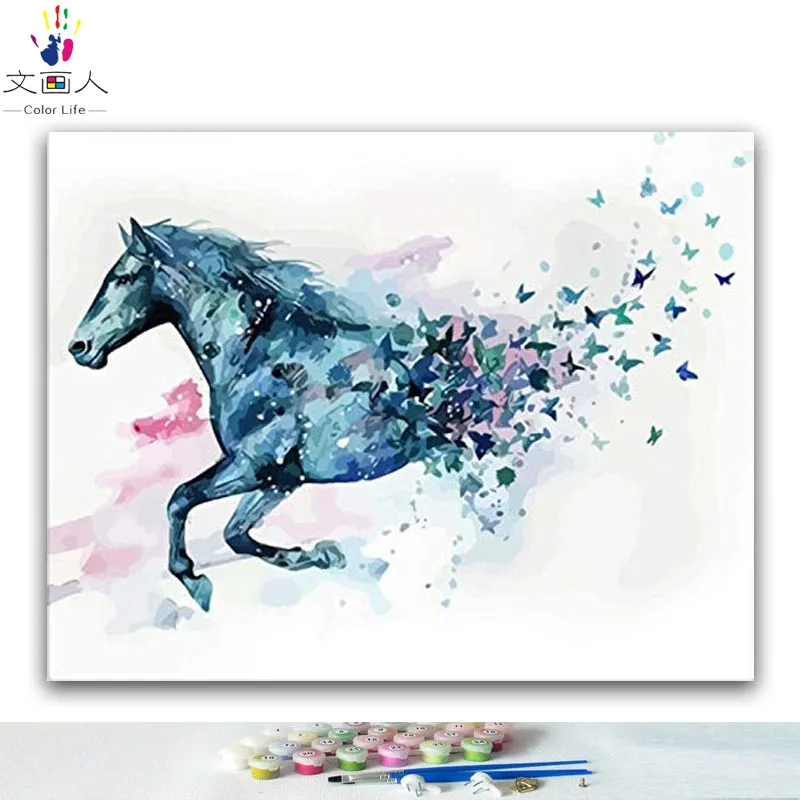 Сделай Сам картинки для раскраски по номерам с лошадью Картина Рисунок Живопись