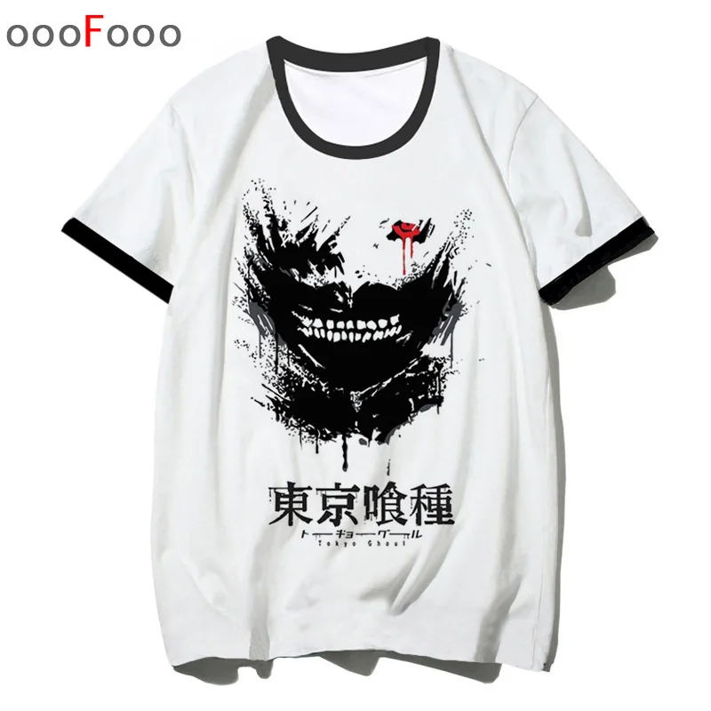 Tokyo Ghoul японская футболка Kaneki Ken аниме Мужская Мужская/Женская Хип хоп с круглым