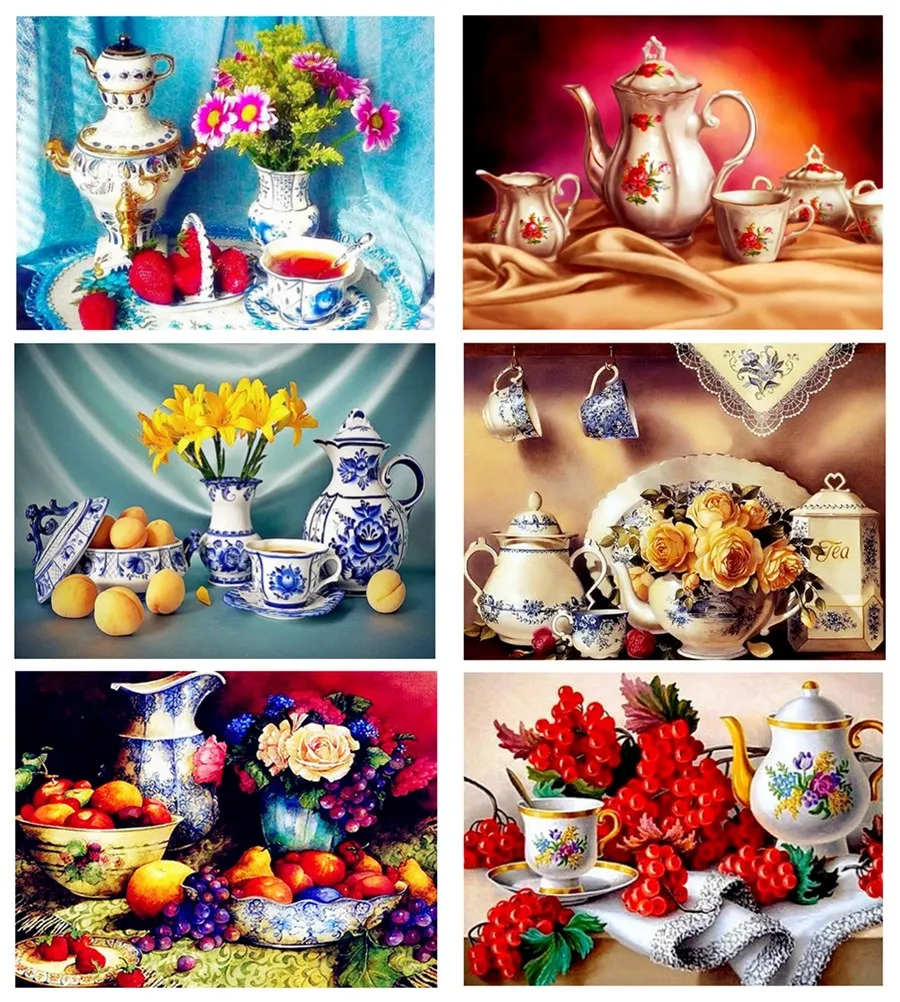 Картина из страз для вина пейзаж домашний цветок алмазная вышивка украшение дома