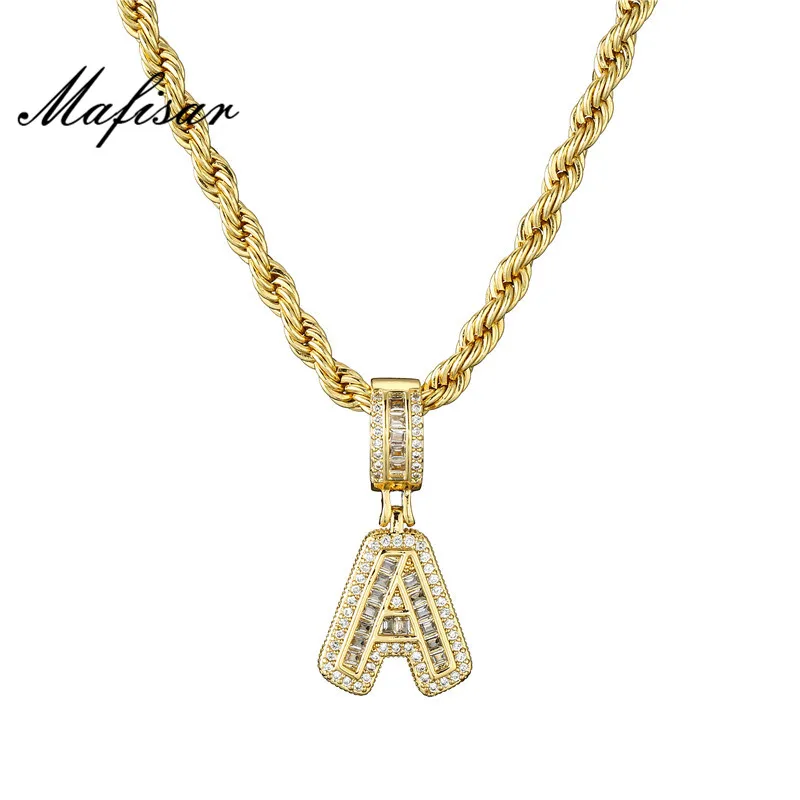 Mafisar Лидер продаж ожерелье в стиле панк с инициалом буквы золотого цвета 3 мм из
