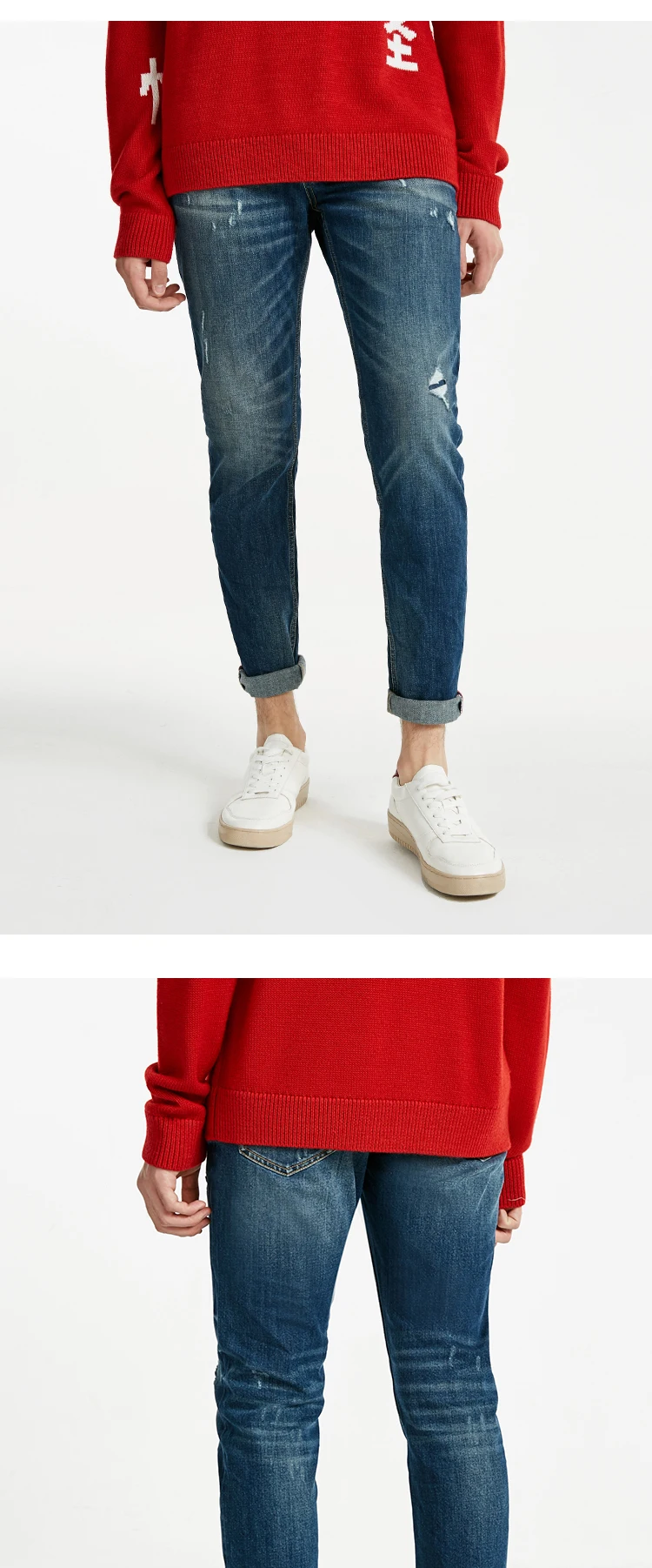 JackJones зимние мужские хлопковые классные потертые повседневные джинсы мужская одежда 218432512