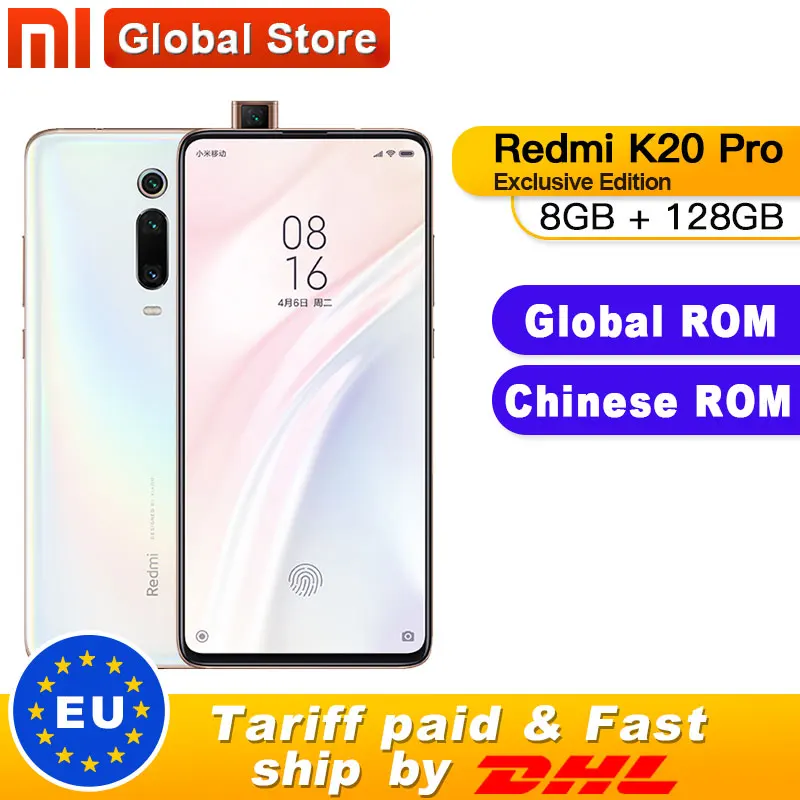 Смартфон Xiaomi Redmi K20 Pro с глобальной прошивкой, 8 ГБ, 128 ГБ, эксклюзивная версия, Snapdragon 855 plus, 4000 мАч, 48мп, тройная камера 6,39 дюйма