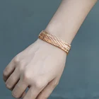 14 мм браслет для женщин девушки 585 Розовое Золото Змея с рисунком елочки гибкий браслет-цепочка Ювелирные изделия CB31A